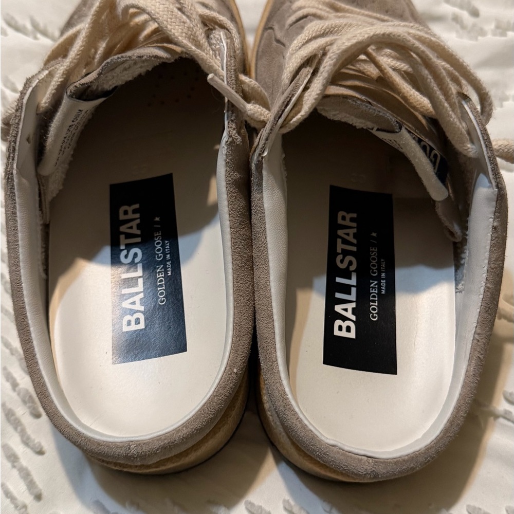 Golden Goose Suede Sabot Ballstars Sneakers with Glitter Silver Star - Picture 7 of 9